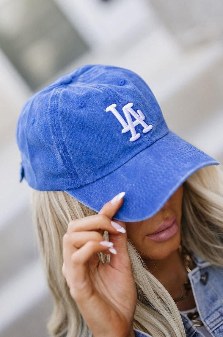 LA Vintage Baseball Hat - Blue - Mindy Mae's Marketcomfy cute hoodies