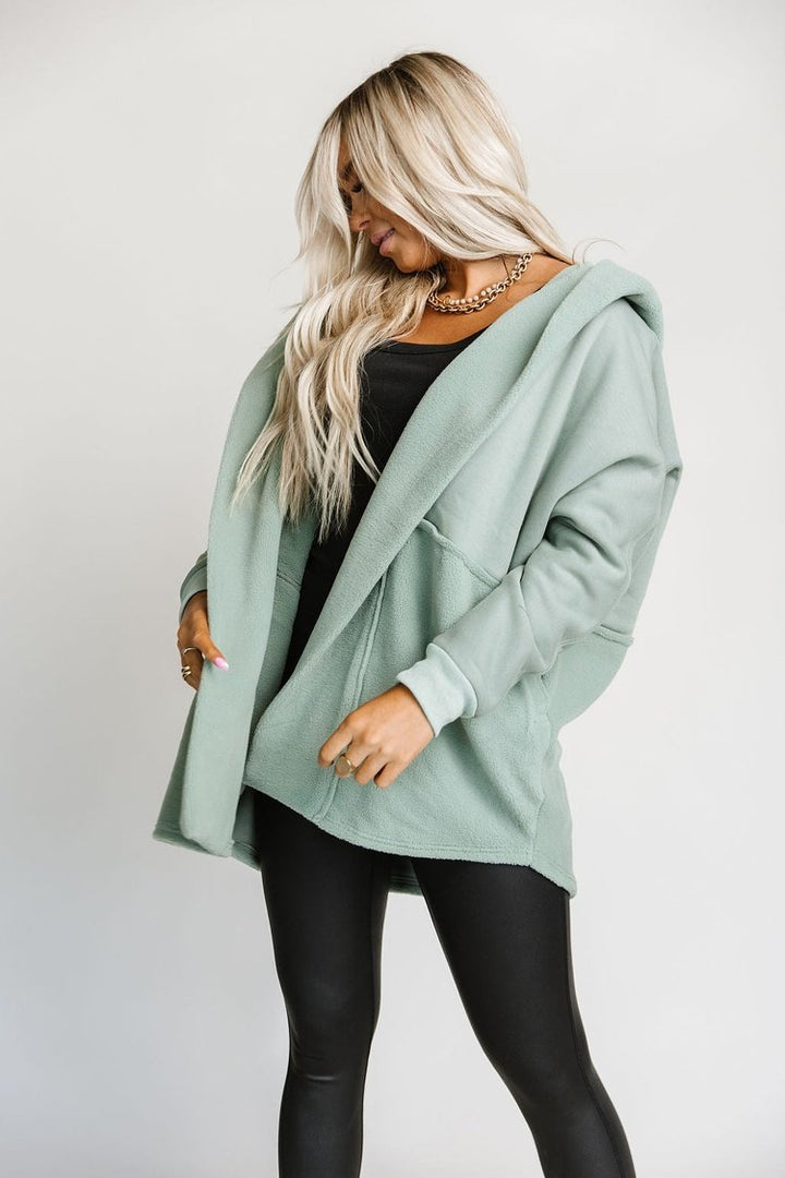 Wrapped Up Fleece Jacket - Sage