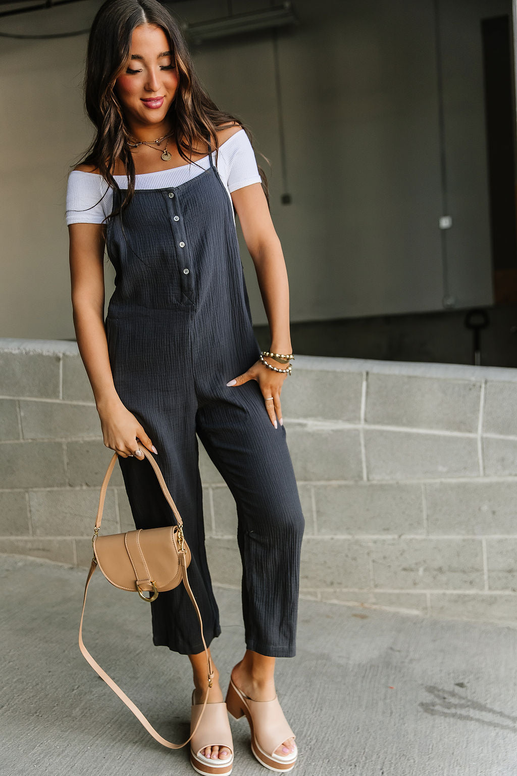 Court Henley Jumpsuit - Charcoal* - Mindy Mae's Marketcomfy cute hoodies