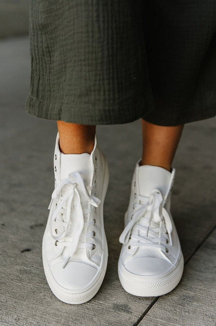 Roma High Top Sneakers - White - Mindy Mae's Marketcomfy cute hoodies