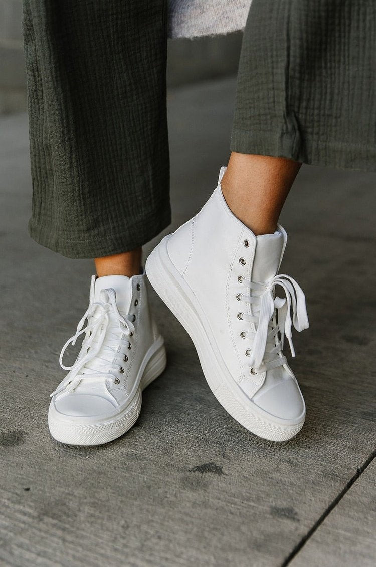 Roma High Top Sneakers - White - Mindy Mae's Marketcomfy cute hoodies