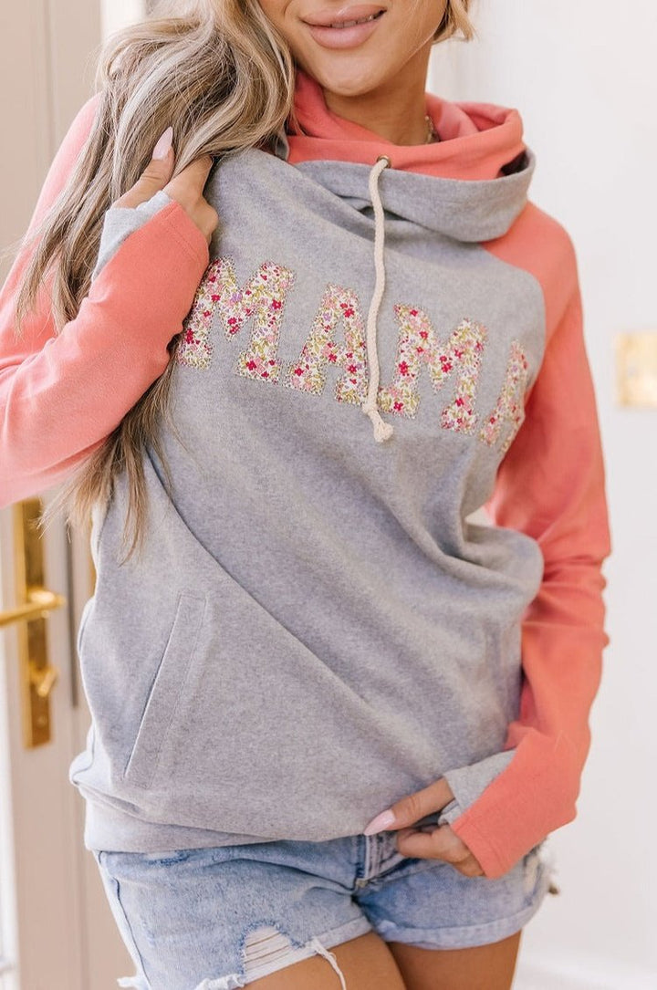 DoubleHood™ Sweatshirt - Mama - Coral & Floral - Mindy Mae's Marketcomfy cute hoodies