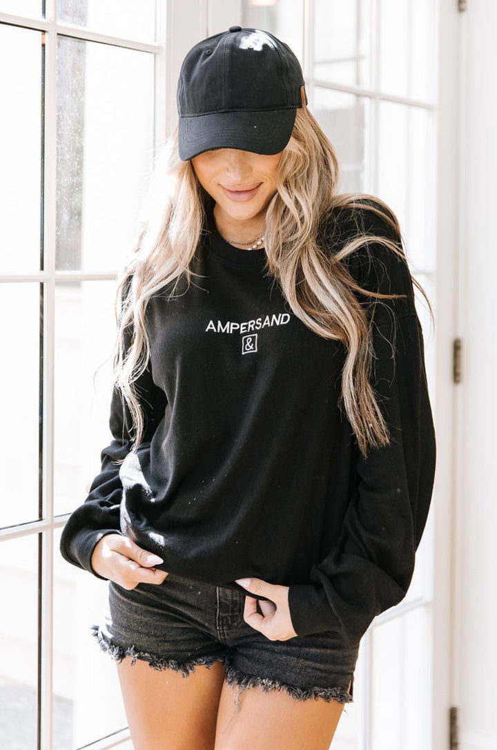 Ampersand Classic Pullover - Black - Mindy Mae's Marketcomfy cute hoodies