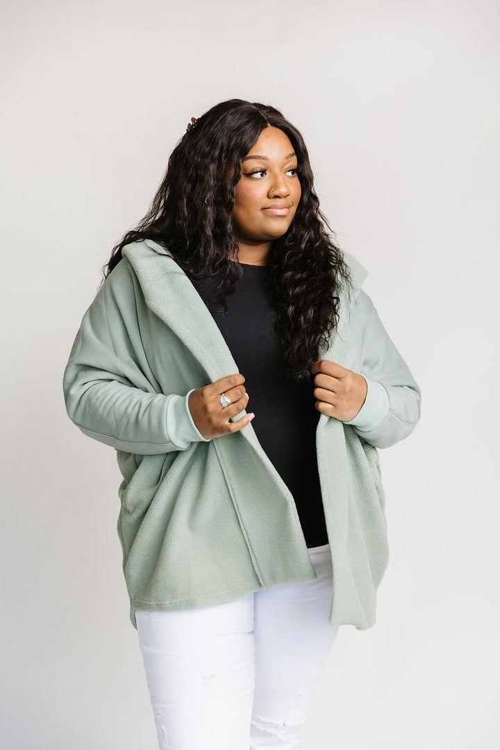 Wrapped Up Fleece Jacket - Sage