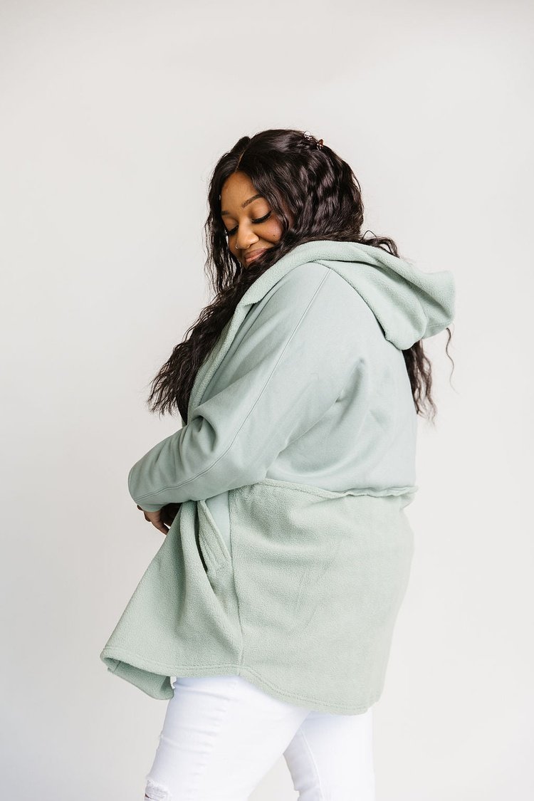 Wrapped Up Fleece Jacket - Sage