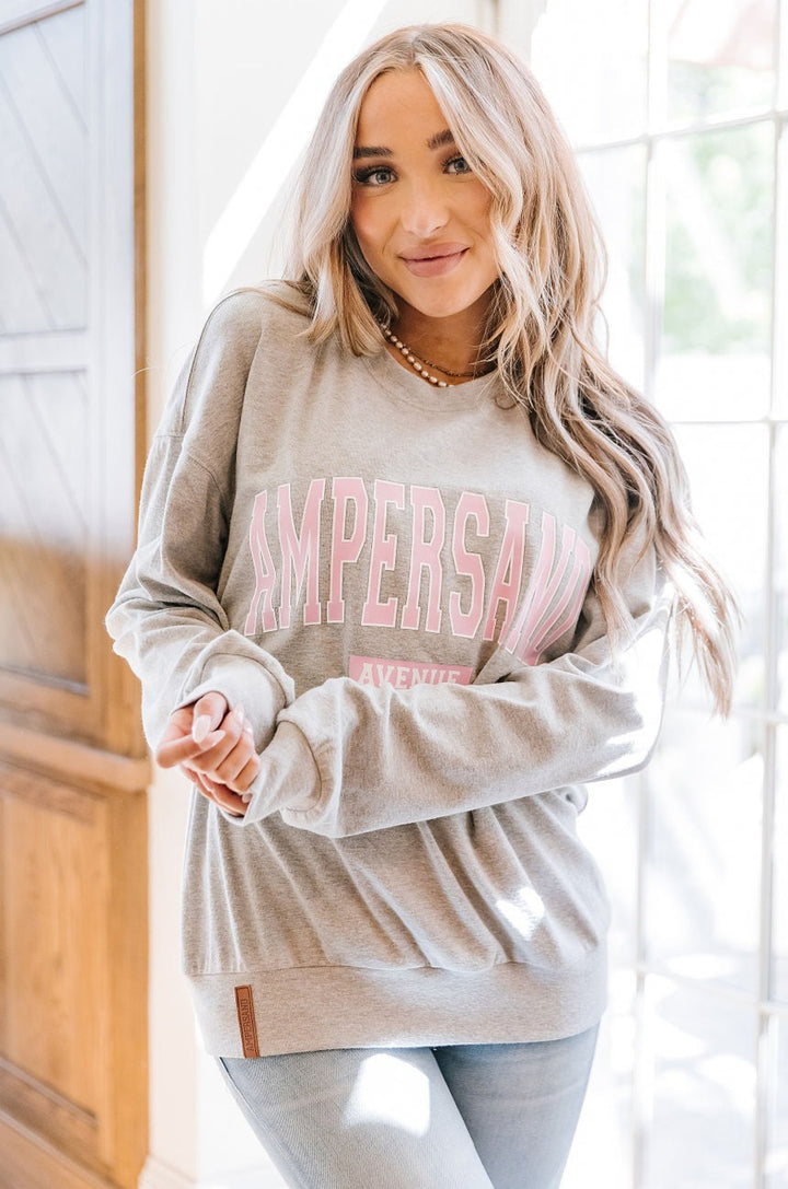 University Pullover - Grey & Pink - Mindy Mae's Marketcomfy cute hoodies
