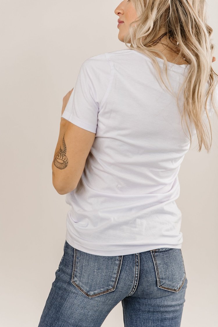 Lulu VNeck Tee - White - Mindy Mae's Marketcomfy cute hoodies