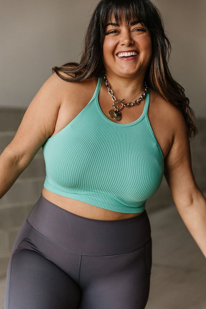 Knock Out Cropped Tank - Teal - Mindy Mae's Marketcomfy cute hoodies