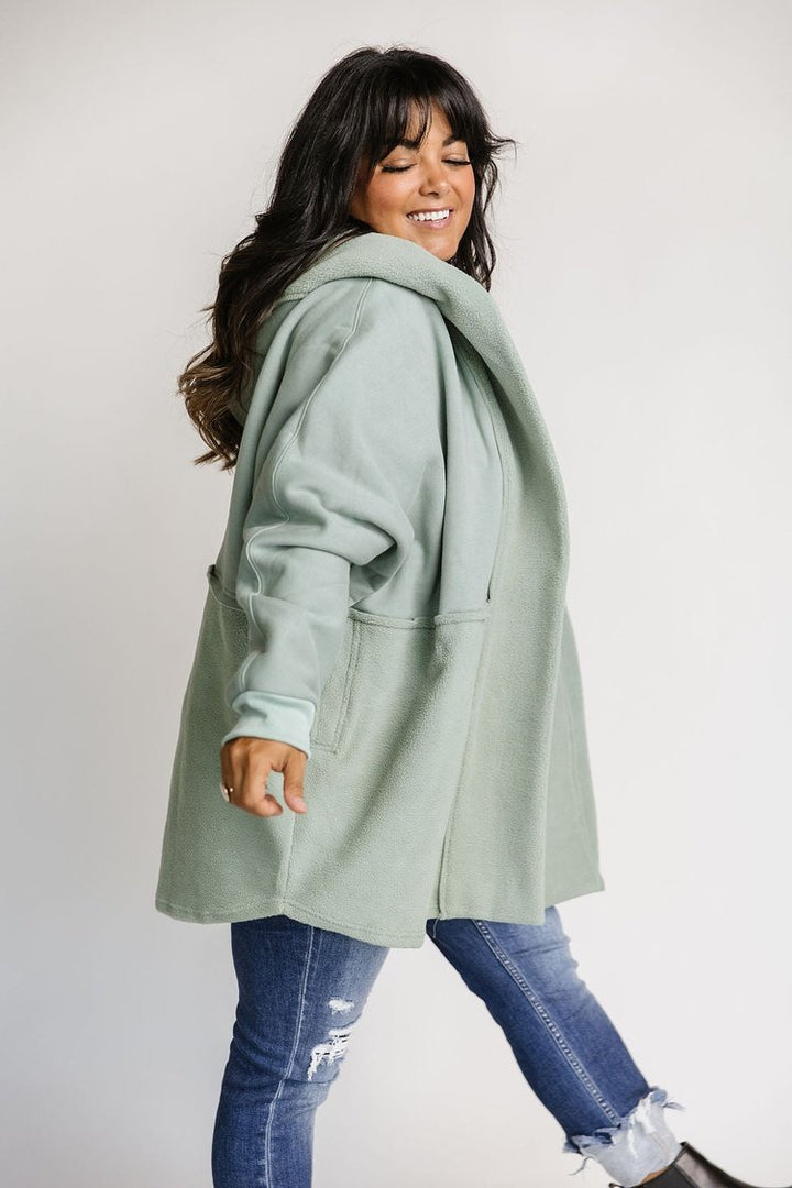 Wrapped Up Fleece Jacket - Sage