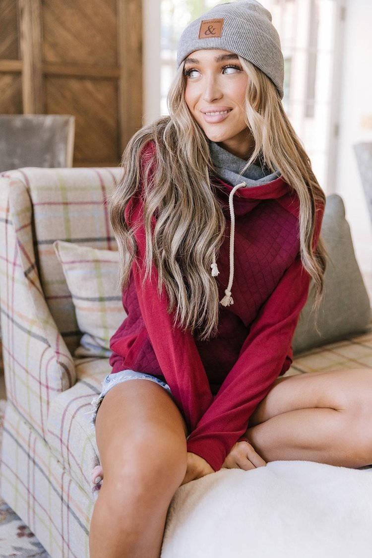 DoubleHood™ Sweatshirt - Cranberry Woods - Mindy Mae's Marketcomfy cute hoodies