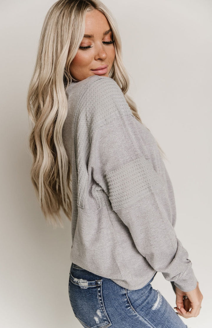 Erin Oversized Top - Heather Grey