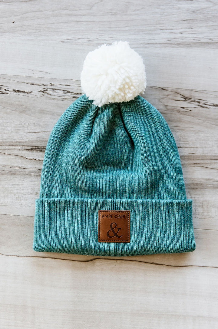 Ampersand Pom Beanie - Teal - Mindy Mae's Marketcomfy cute hoodies