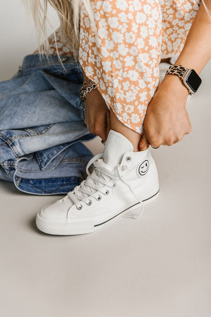 Hattie High Top Sneakers - White – Mindy Mae's Market