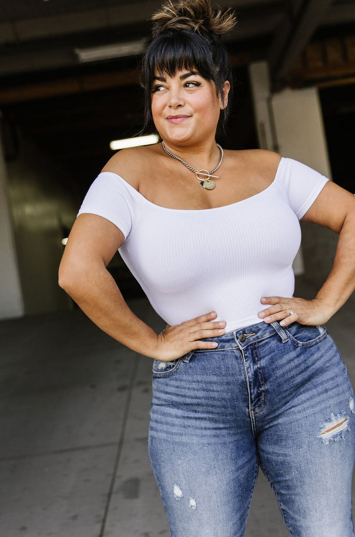 Off the Shoulders White Crop Top