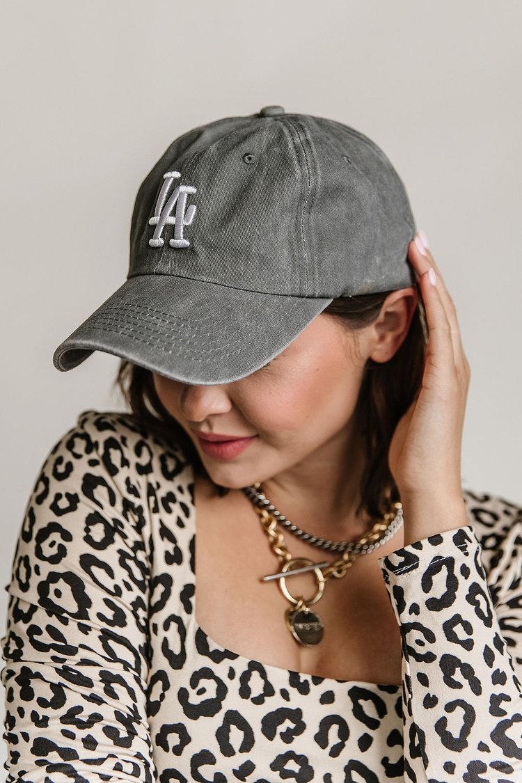 LA Vintage Baseball Hat - Grey - Mindy Mae's Marketcomfy cute hoodies