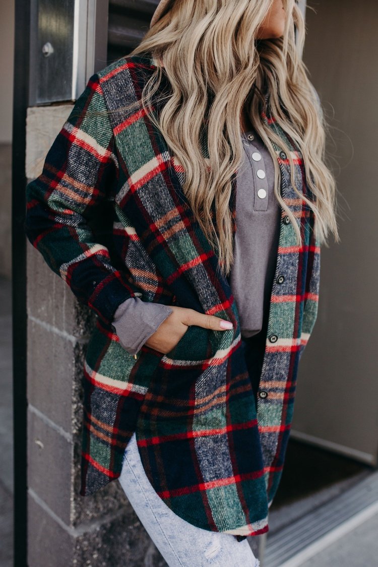 Hollie Flannel Jacket - Mindy Mae's Marketcomfy cute hoodies