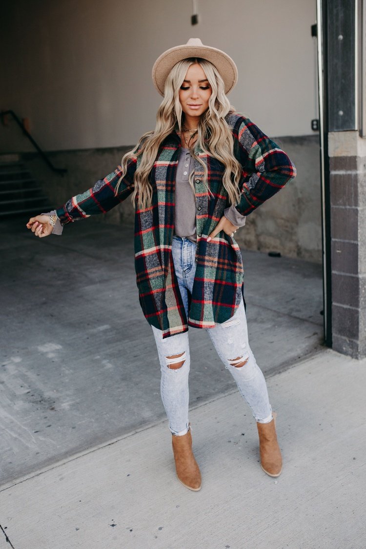 Hollie Flannel Jacket - Mindy Mae's Marketcomfy cute hoodies