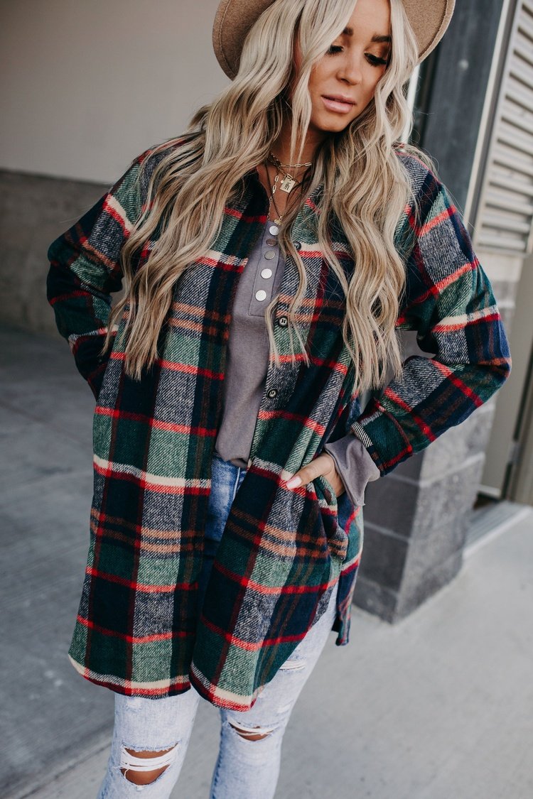 Hollie Flannel Jacket - Mindy Mae's Marketcomfy cute hoodies