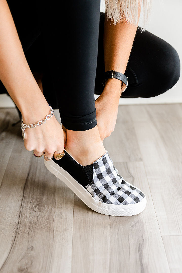 Hike Sneakers - Black Gingham