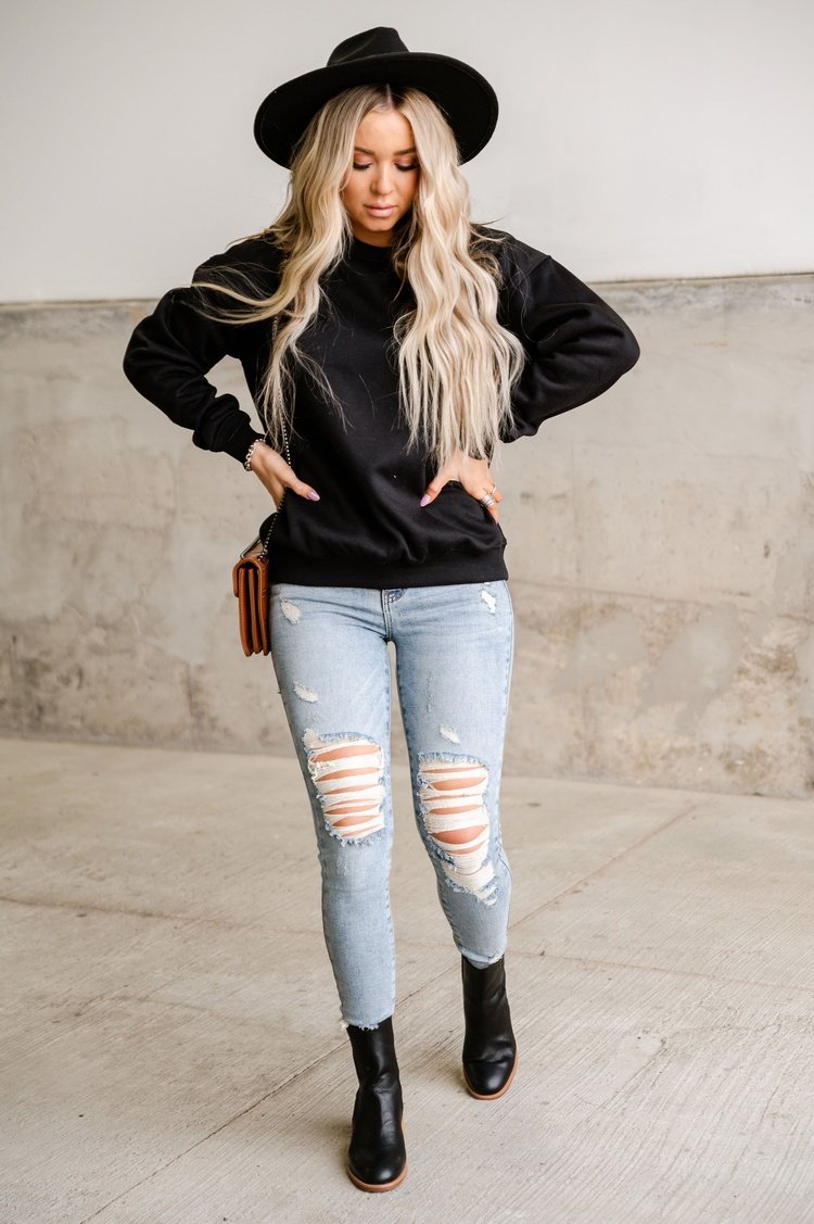 Andy Oversized Pullover - Black - Mindy Mae's Marketcomfy cute hoodies