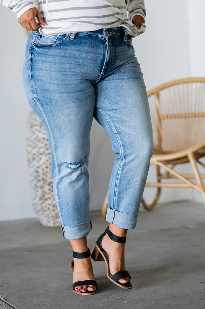 Stacey Distressed High Rise Jeans