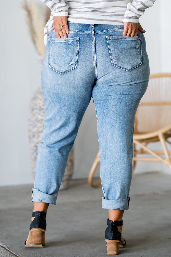 Stacey Distressed High Rise Jeans