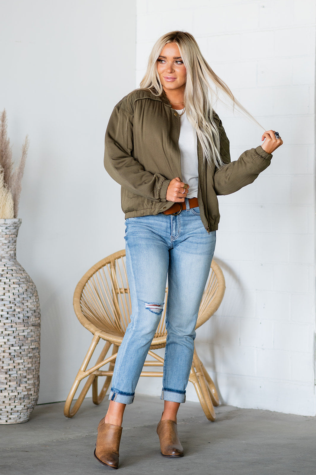 Stacey Distressed High Rise Jeans