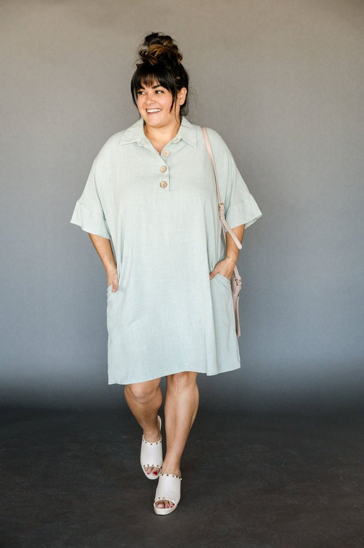 Evelyn Shirt Dress - Sage