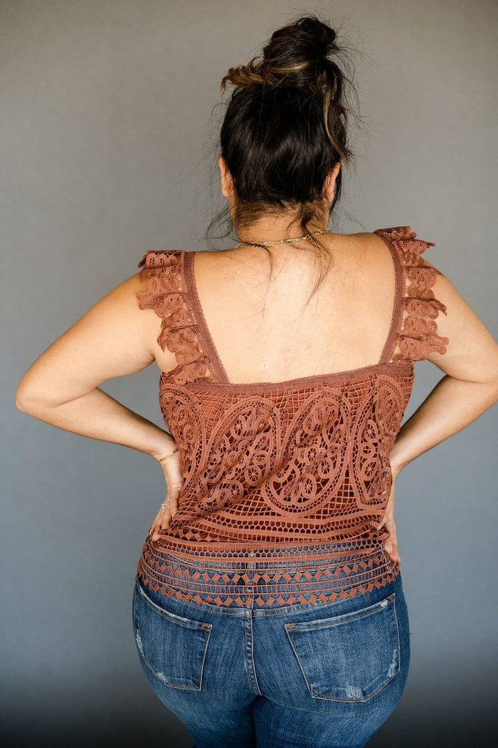 Lace Tank - Burnt Henna