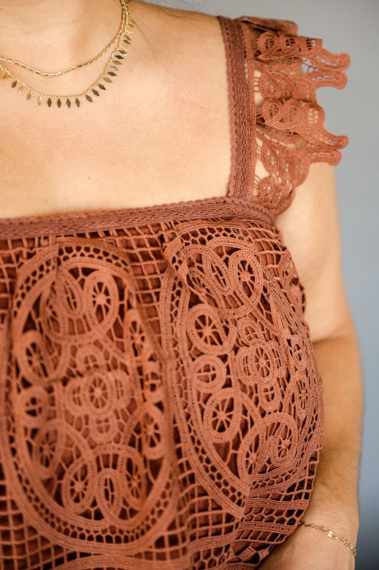 Lace Tank - Burnt Henna