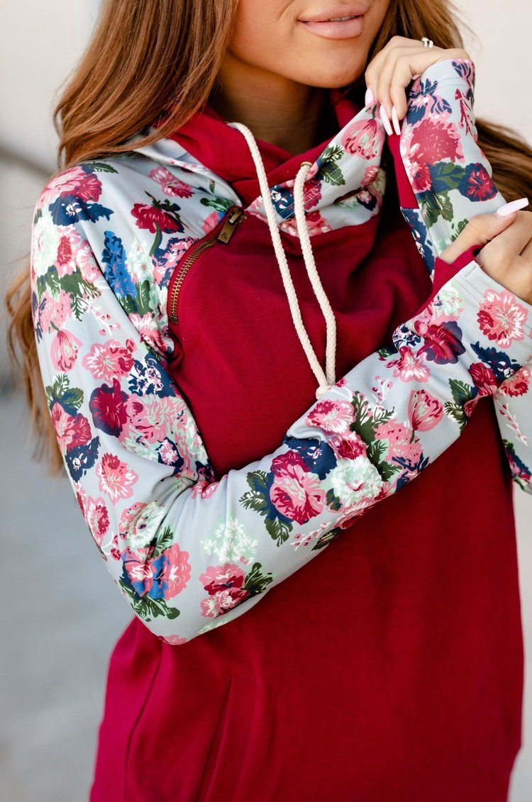 DoubleHood™ Sweatshirt - Floral Fantasy: FINAL SALE - Mindy Mae's Marketcomfy cute hoodies