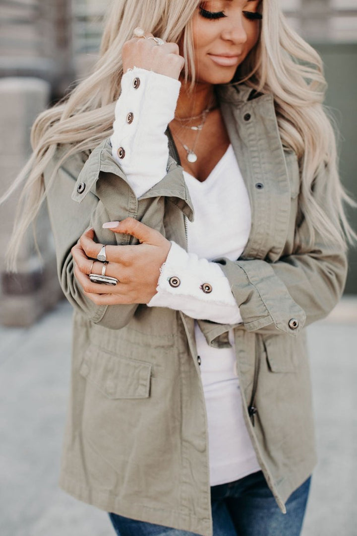 Naomi Button Sleeve Top - White - Mindy Mae's Marketcomfy cute hoodies