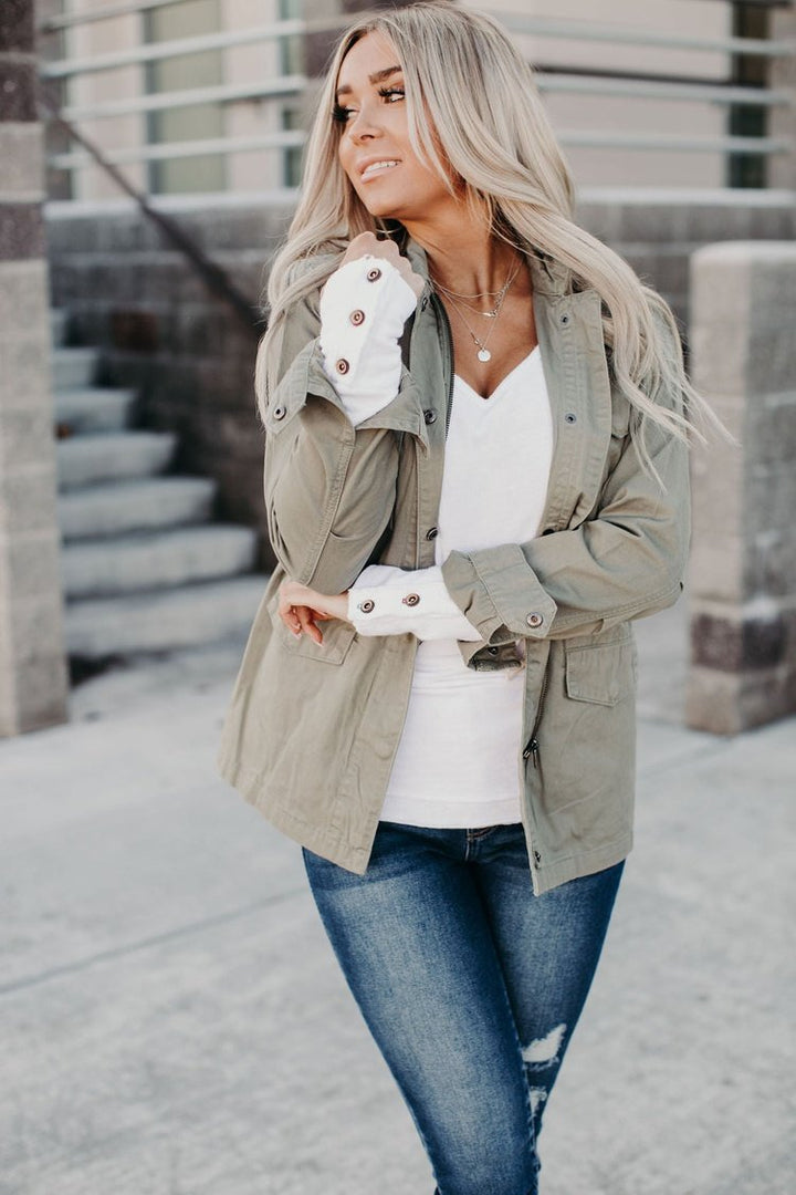 Naomi Button Sleeve Top - White - Mindy Mae's Marketcomfy cute hoodies