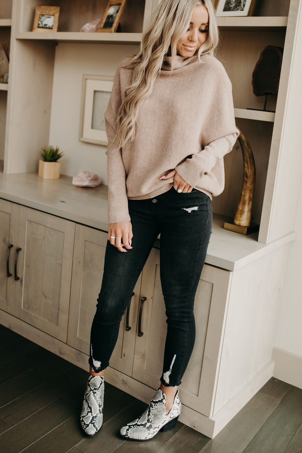 Slouchy Funnel Neck Sweater 