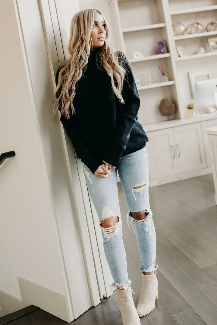 Slouchy Funnel Neck Sweater 
