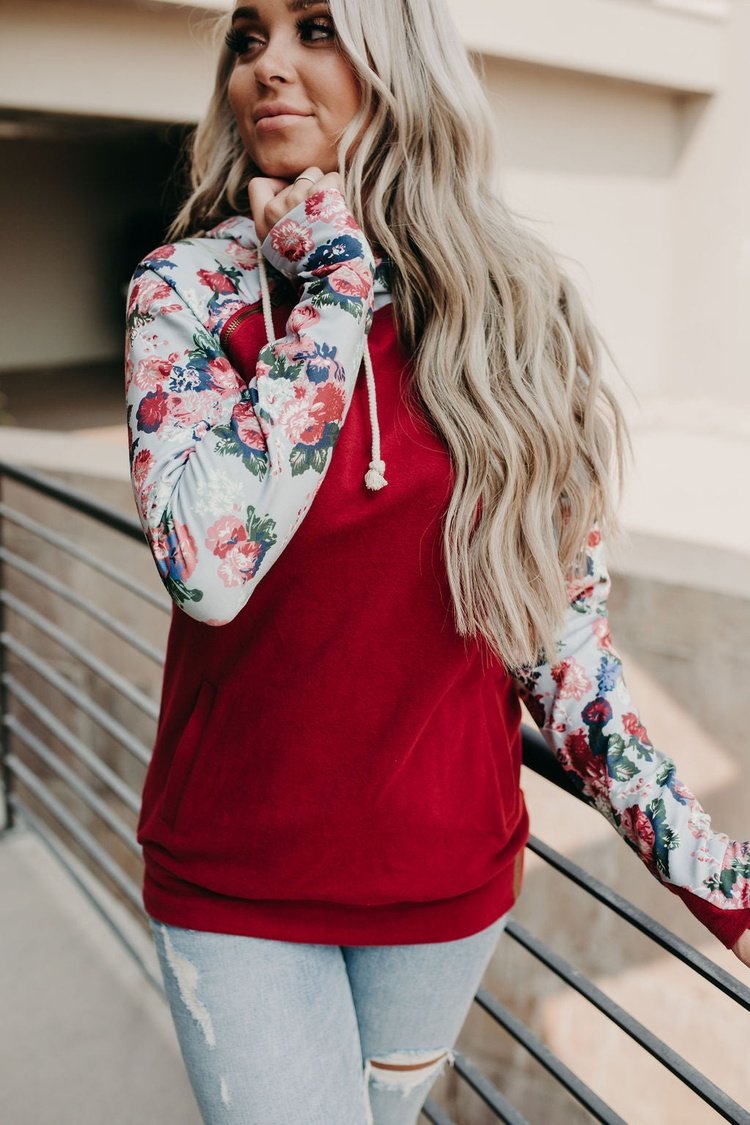 DoubleHood™ Sweatshirt - Floral Fantasy: FINAL SALE - Mindy Mae's Marketcomfy cute hoodies