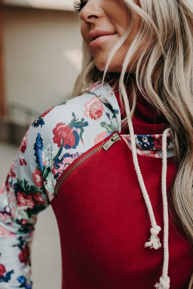 DoubleHood™ Sweatshirt - Floral Fantasy: FINAL SALE - Mindy Mae's Marketcomfy cute hoodies