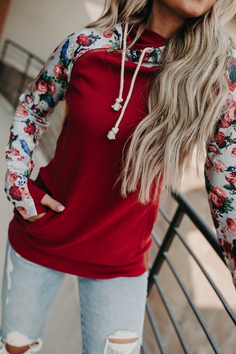 DoubleHood™ Sweatshirt - Floral Fantasy: FINAL SALE - Mindy Mae's Marketcomfy cute hoodies